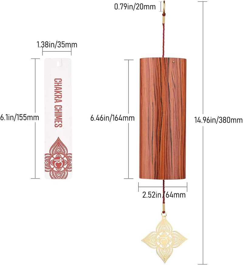 Mowind Chakra Chimes Natural Bamboo Wind Chimes Meditation Chord Windchime Wind Bell for Home Decoration Zen Mindfulness Root Chakra - Image 2